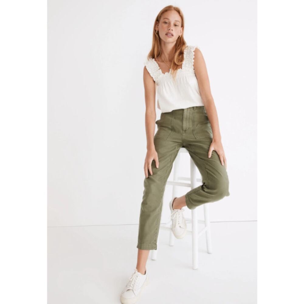 Madewell Tall Griff Tapered Fatigue Cargo Pants, Dried Clover, Size 27